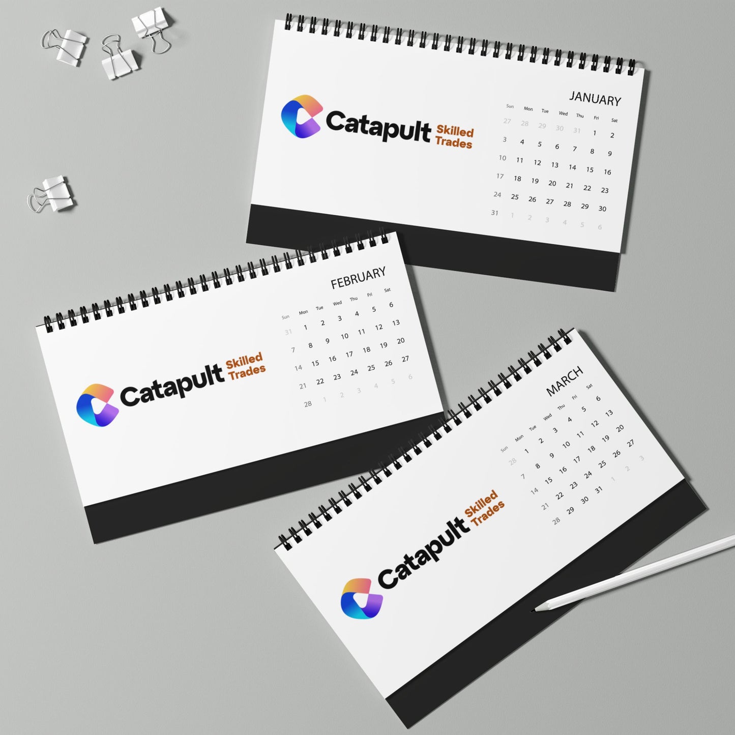 Desktop Calendar (2027 grid) - Skilled Trades