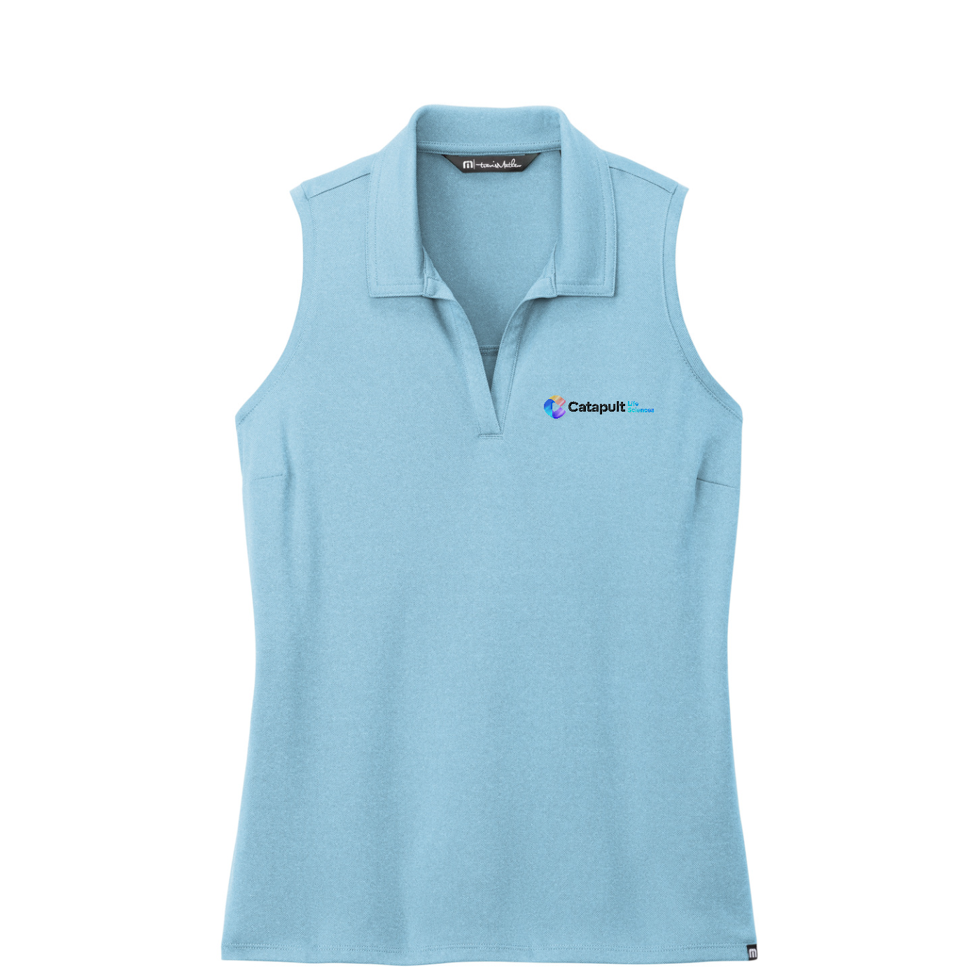 TravisMathew Women's Coto Performance Sleeveless Polo - Life Sciences — Brilliant Blue Heather