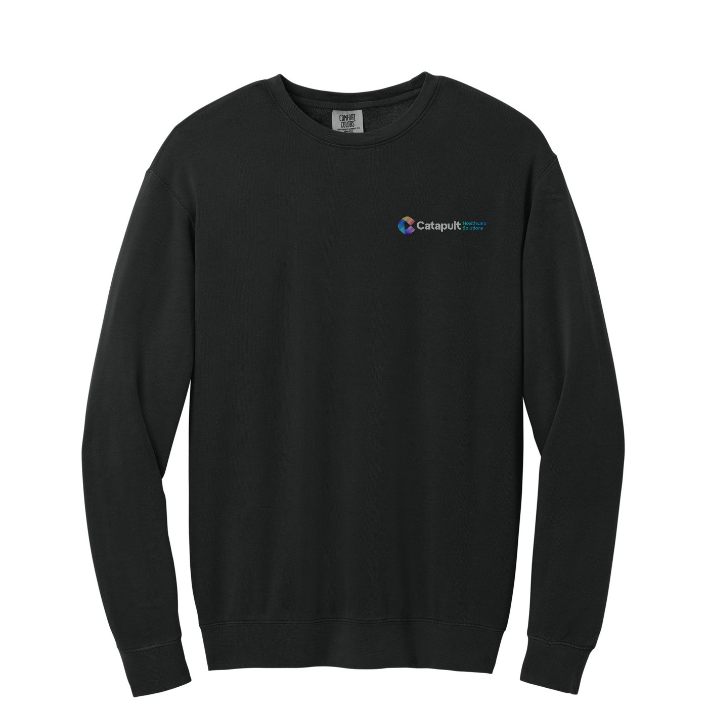 Comfort Colors Lightweight Crewneck Sweatshirt - HealthCare Solutions — Black