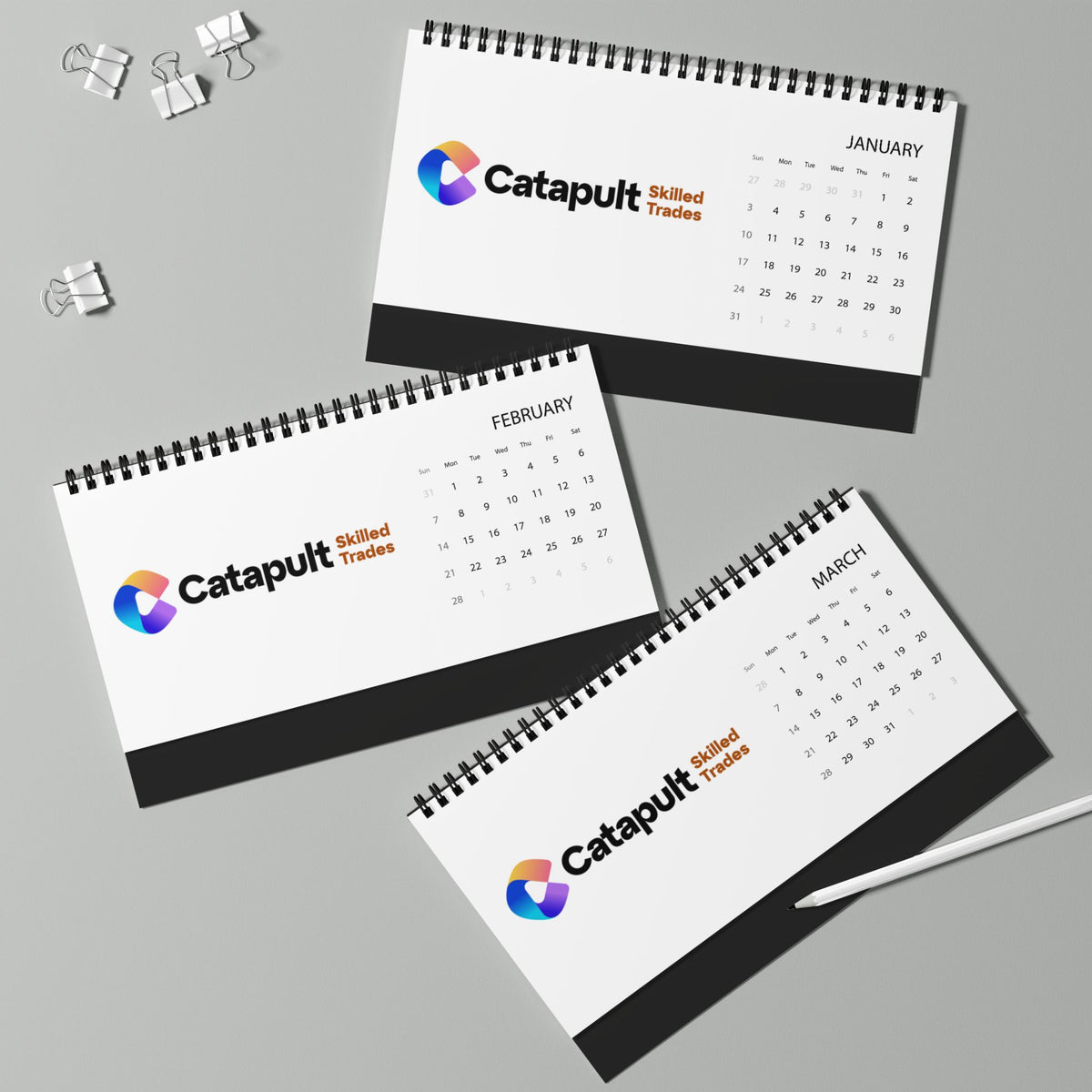 Desktop Calendar (2027 grid) - Skilled Trades
