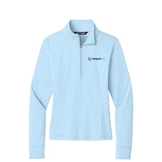 TravisMathew Women's Onward 1/2-Zip - Federal Service — Airy Blue Heather