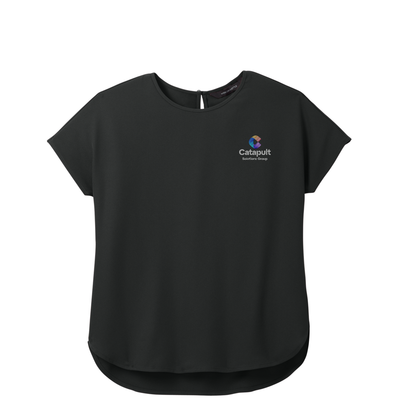 Mercer+Mettle Women's Stretch Crepe Crew — Deep Black