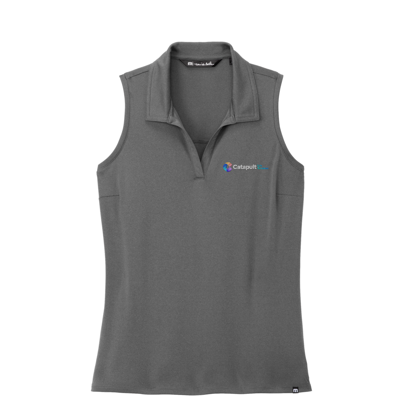 TravisMathew Women's Coto Performance Sleeveless Polo - Life Sciences — Quiet Shade Grey/ Black
