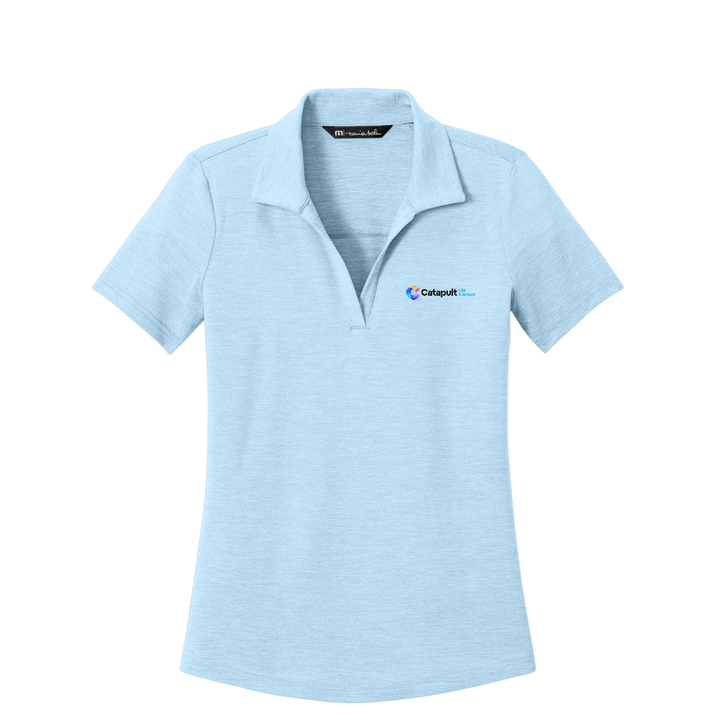 TravisMathew Women's Onward Polo - Life Sciences — Airy Blue Heather