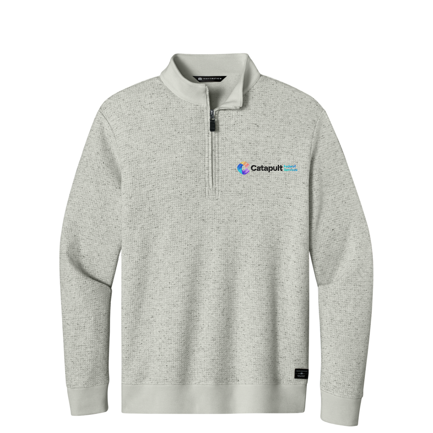 TravisMathew Waffle 1/4-Zip - Federal Services — Light Grey Heather
