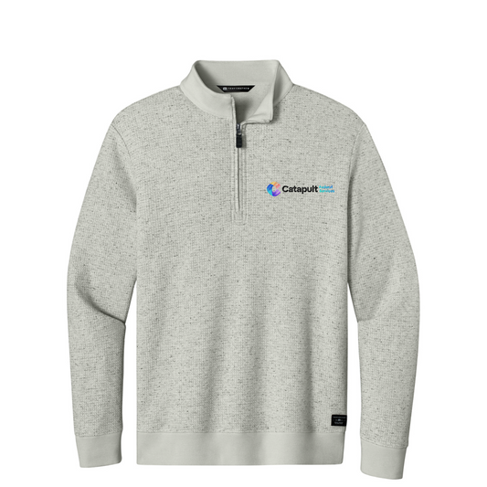TravisMathew Waffle 1/4-Zip - Federal Services — Light Grey Heather