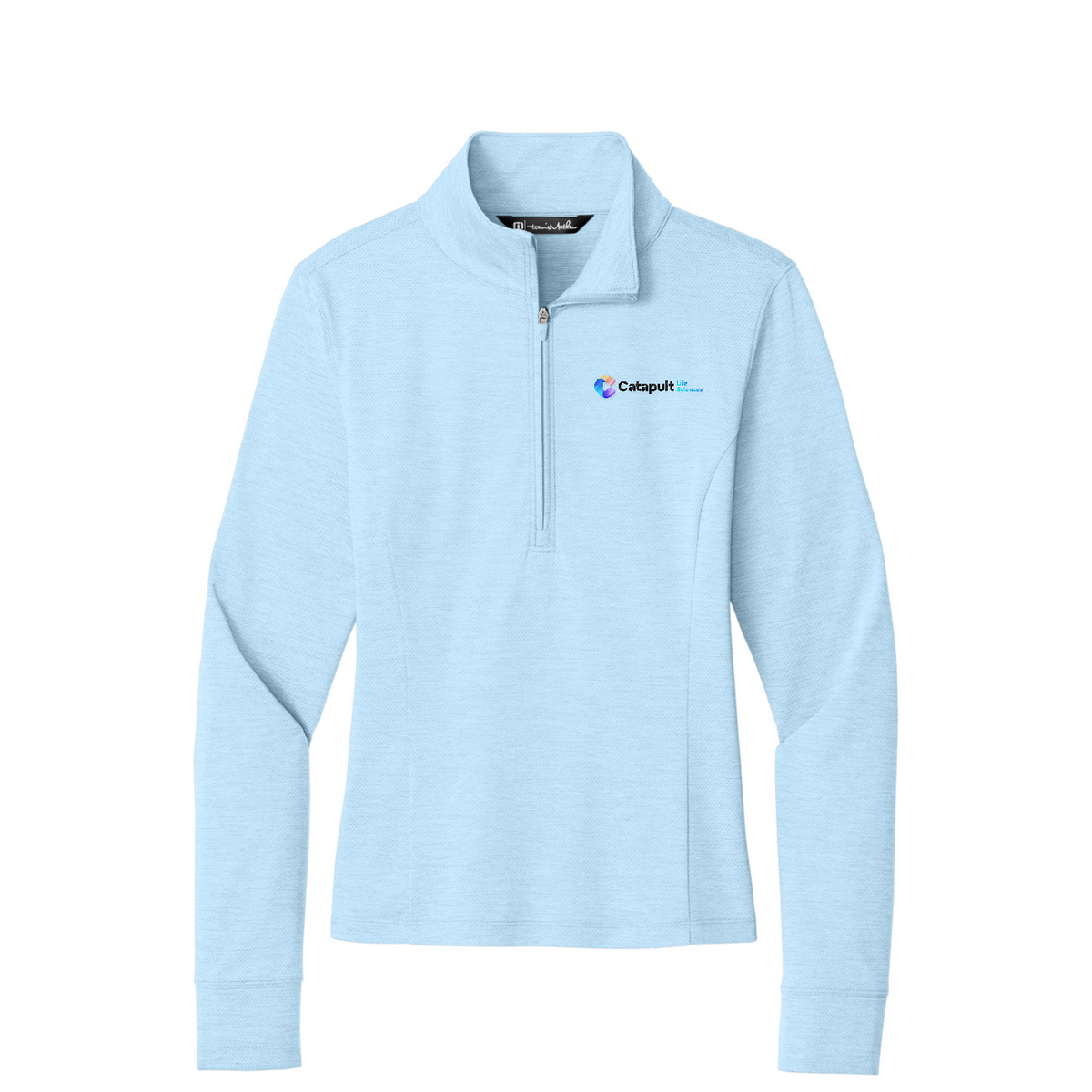 TravisMathew Women's Onward 1/2-Zip - Life Sciences — Airy Blue Heather