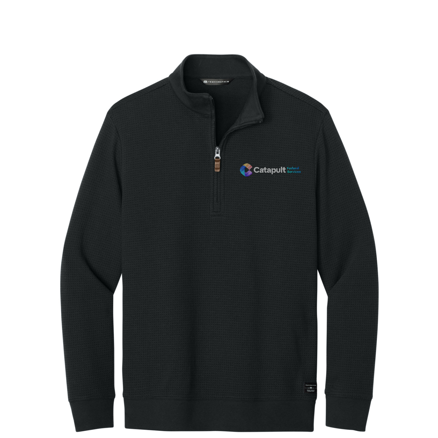 TravisMathew Waffle 1/4-Zip - Federal Services — Black
