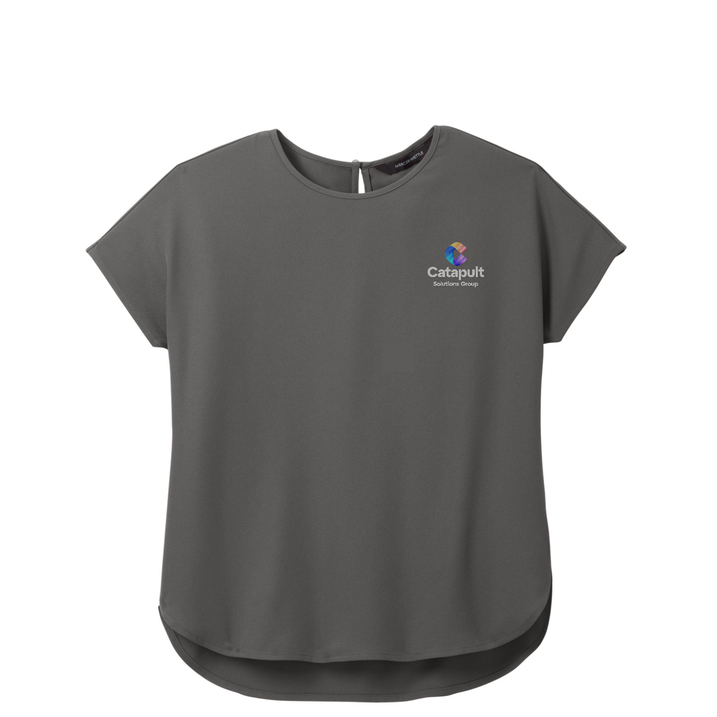 Mercer+Mettle Women's Stretch Crepe Crew — Anchor Grey