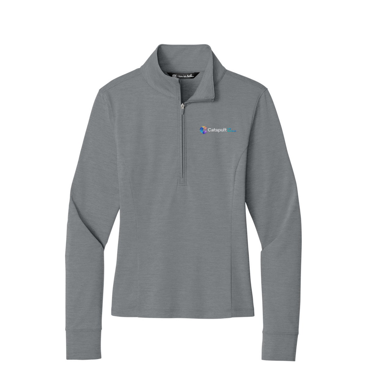 TravisMathew Women's Onward 1/2-Zip - Life Sciences — Quiet Shade Grey Heather